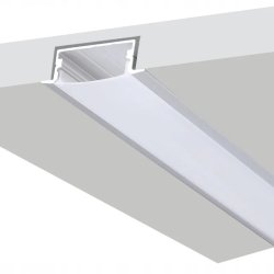 Zestaw PROFIL ALUMINIOWY biały wpuszczany slim eko do taśm LED 2m + KLOSZ