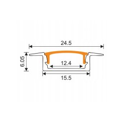 Zestaw PROFIL ALUMINIOWY biały wpuszczany slim eko do taśm LED 2m + KLOSZ