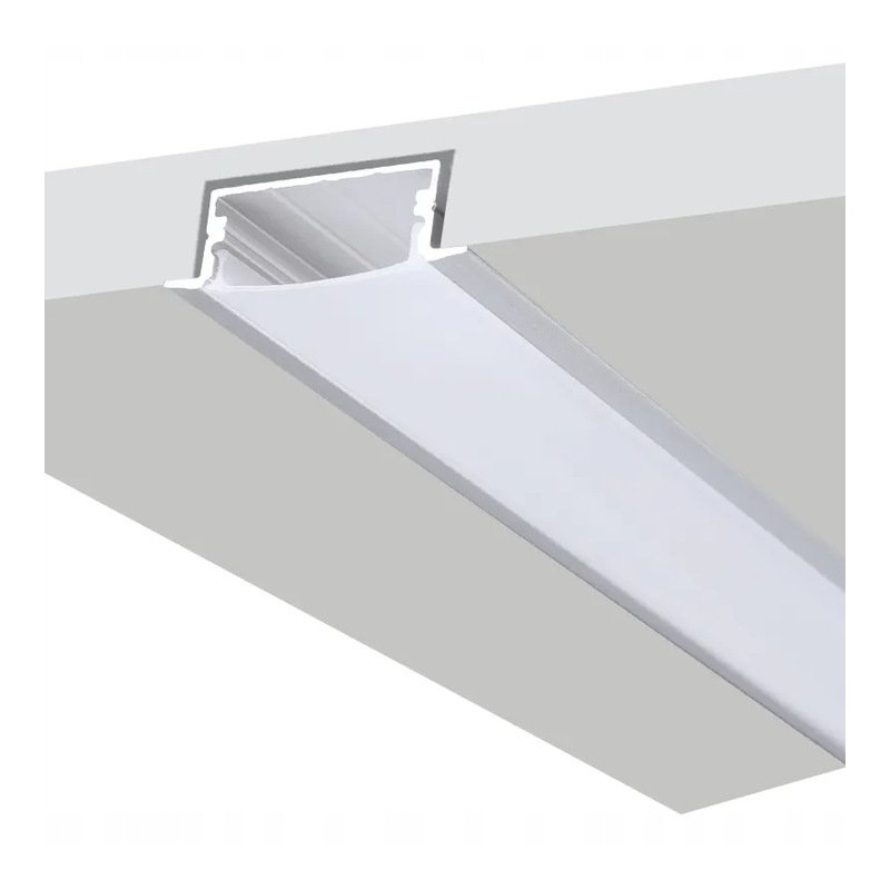 PROFIL ALUMINIOWY biały wpuszczany slim eko do taśm LED 2m + KLOSZ CLEAR