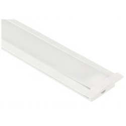PROFIL ALUMINIOWY biały wpuszczany slim eko do taśm LED 2m + KLOSZ CLEAR