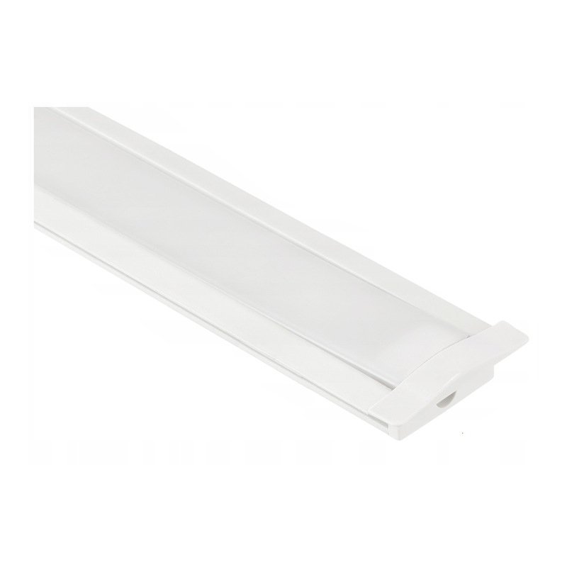 PROFIL ALUMINIOWY biały wpuszczany slim eko do taśm LED 2m + KLOSZ CLEAR