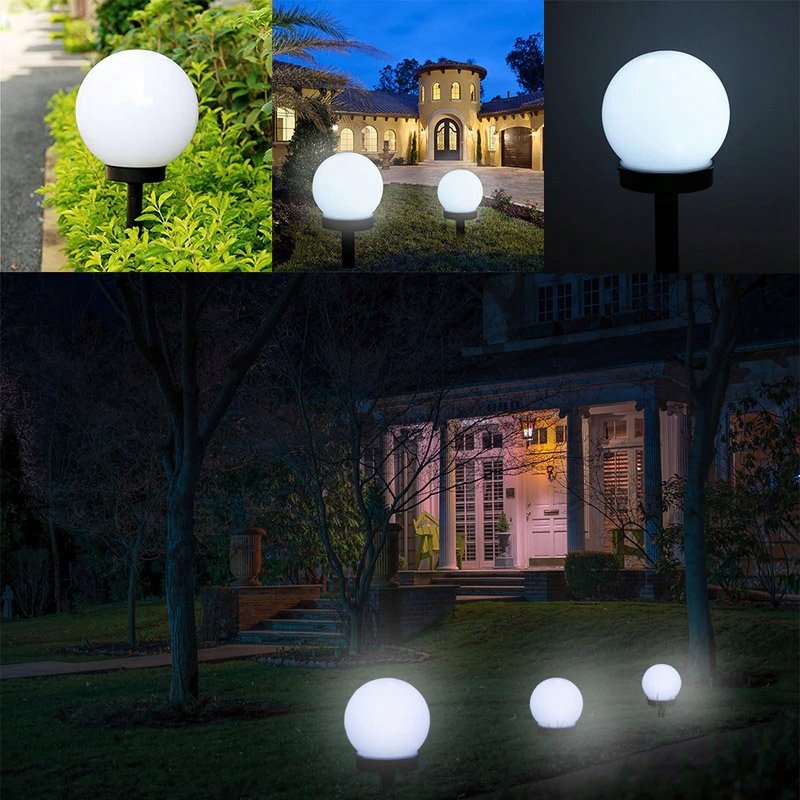 Zestaw 6x Lampa ogrodowa SOLARNA LED ZIMNA KULA
