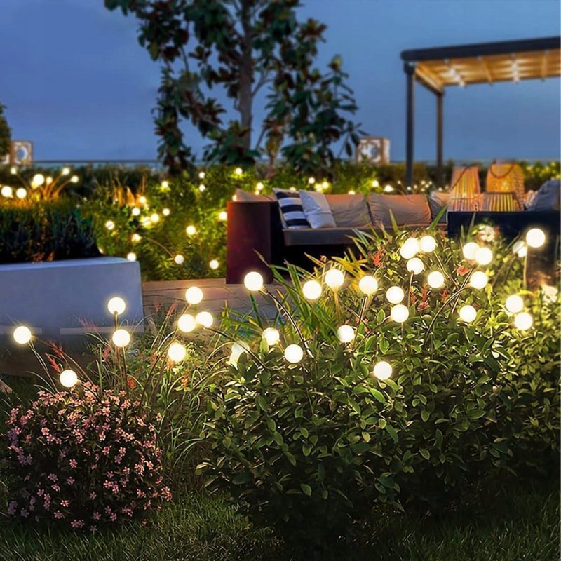 Zestaw 2x Lampka ogrodowa SOLARNA WW wbijana LAMPA Firefly ruchome kulki