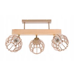 LAMPA drewniana belka sufitowa ŻYRANDOL PLAFON LOFT KASZMIR na 3x KLOSZ E27