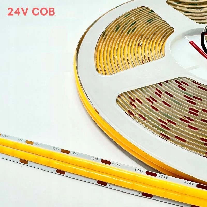 TAŚMA LED COB 24V super mocna 18w/m 1800 lm/m NEON linia DOUBLE zimny 1M