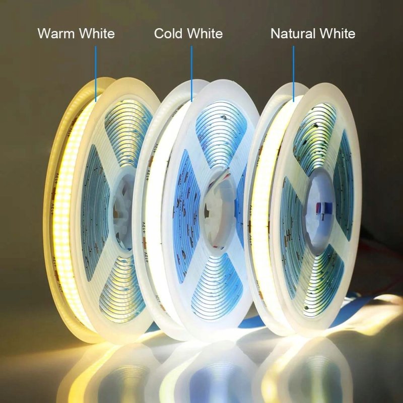 TAŚMA LED COB 24V super mocna 18w/m 1800 lm/m NEON linia DOUBLE ciepły 1M