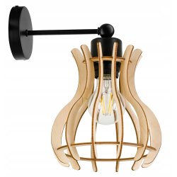 Lampa kinkiet ścienny na 1x E27 stały LOFT Drewno