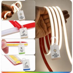 TAŚMA LED COB 1mb 230V 12W IP65 NEUTRALNA IP67 bez zasilacza Hivolt co 10cm