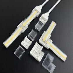 Złączka prosta ŁĄCZNIK hermetyczna IP67 do taśm LED COB 10mm 230V Hivolt