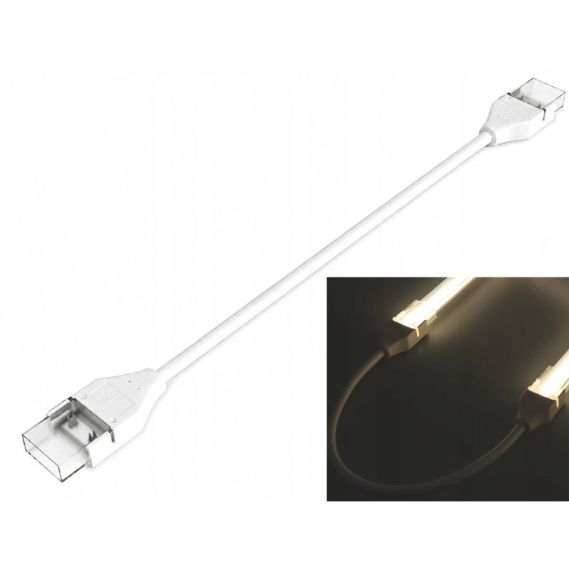 Złączka kątowa na kablu ŁĄCZNIK IP67 do taśm LED COB 10mm 230V Hivolt klik
