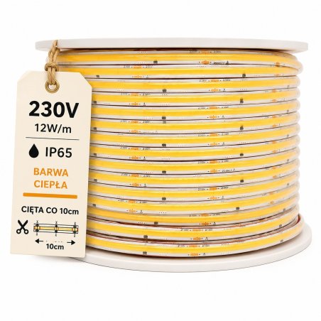 TAŚMA LED COB 1mb 230V 12W...