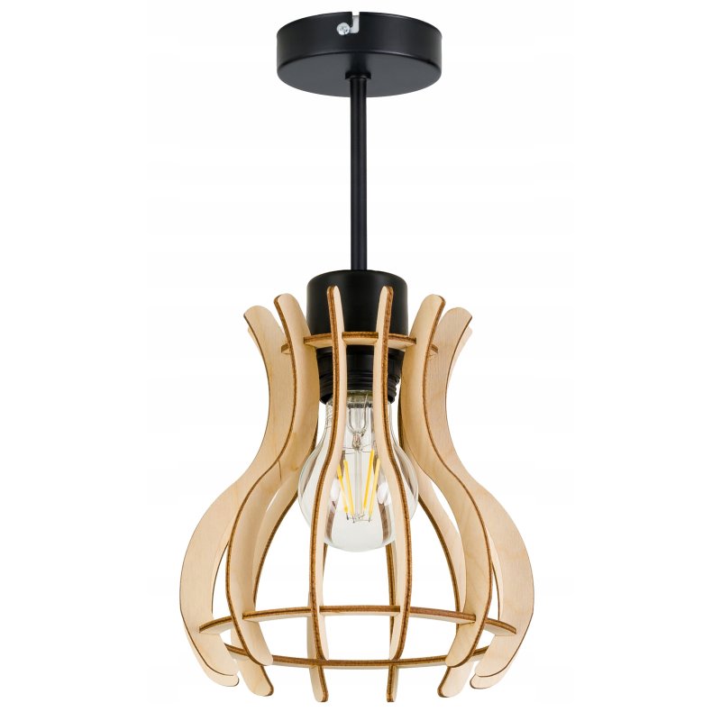 LAMPA stała sufitowa wisząca żyrandol Loft Drewno