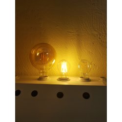 Żarówka E27 LED filament G45 4W kulka ciepła