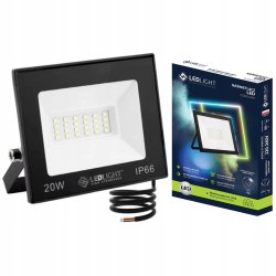 HALOGEN LED 20W NAŚWIETLACZ SLIM ZEWNĘTRZNY IP66 ROBOCZY BIAŁY zimny