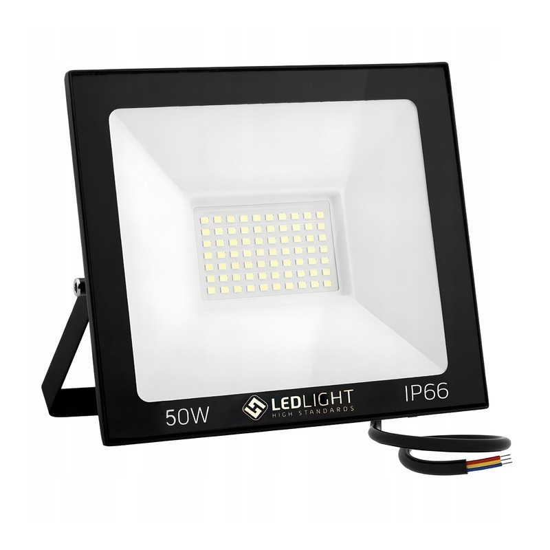 HALOGEN LED 50W NAŚWIETLACZ z czujnikiem ruchu PIR SLIM IP66 ROBOCZY zimny
