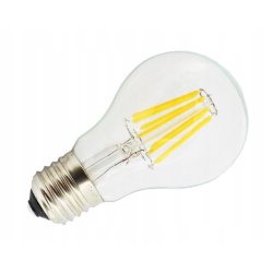 ŻARÓWKA E27 LED FILAMENT 6W BIAŁA ZIMNA EDISON A60