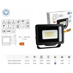HALOGEN LED 20W NAŚWIETLACZ SLIM ZEWNĘTRZNY IP66 ROBOCZY BIAŁY neutralny