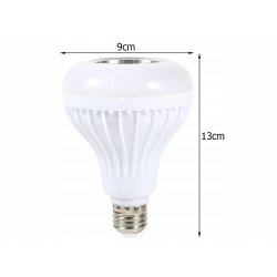 ŻARÓWKA LED E27 RGB KOLOROWA sterowana na Pilota IR z głośnikiem BLUETOOTH