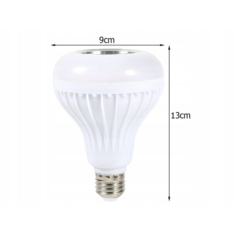 ŻARÓWKA LED E27 RGB KOLOROWA sterowana na Pilota IR z głośnikiem BLUETOOTH