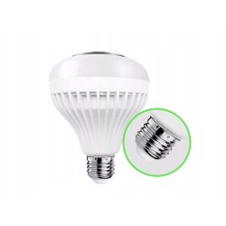 ŻARÓWKA LED E27 RGB KOLOROWA sterowana na Pilota IR z głośnikiem BLUETOOTH