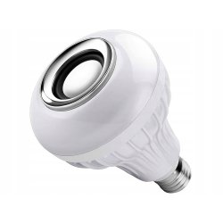ŻARÓWKA LED E27 RGB KOLOROWA sterowana na Pilota IR z głośnikiem BLUETOOTH