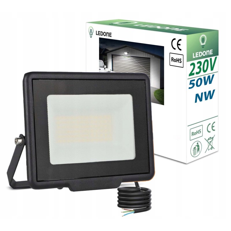 Naświetlacz halogen lampa robocza LED SLIM 50W NW Barwa NEUTRALNA sl