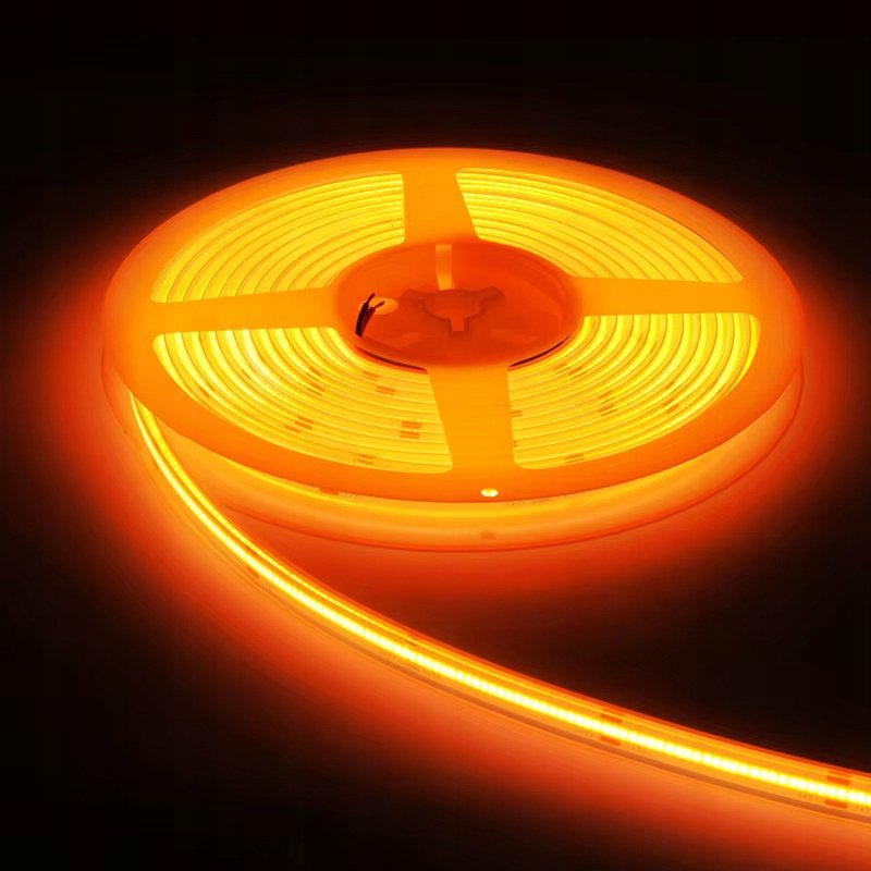 Taśma LED COB 12V 8mm 11W/m 480 d. linia neon barwa kolor POMARAŃCZOWA 1mb
