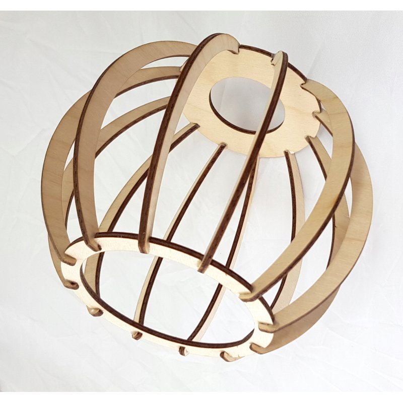Klosz DREWNIANY do lamp na E27 LOFT KULA drewno