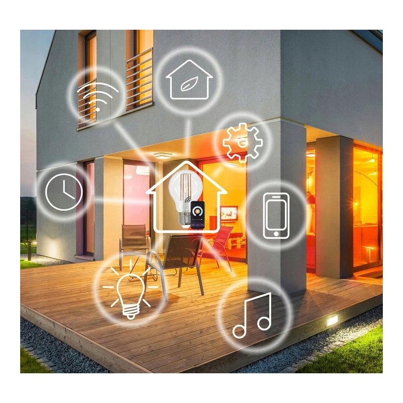 Żarówka SMART inteligentna LED FILAMENT E27 A60 6W CCT na WiFi i WB