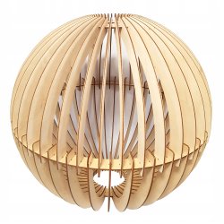 Klosz DREWNIANY do lamp na E27 Loft XXL kula 50cm drewno