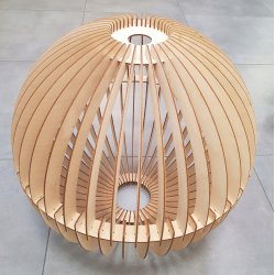 Klosz DREWNIANY do lamp na E27 Loft XXL kula 50cm drewno