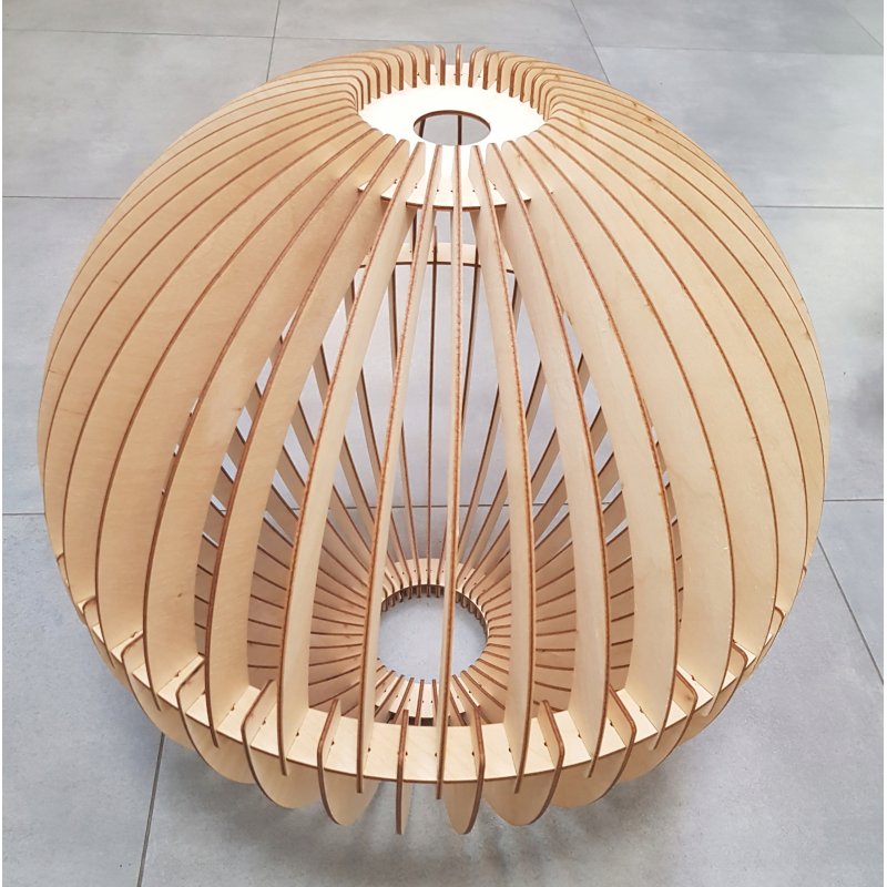 Klosz DREWNIANY do lamp na E27 Loft XXL kula 50cm drewno