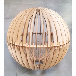 Klosz DREWNIANY do lamp na E27 Loft XXL kula 50cm drewno
