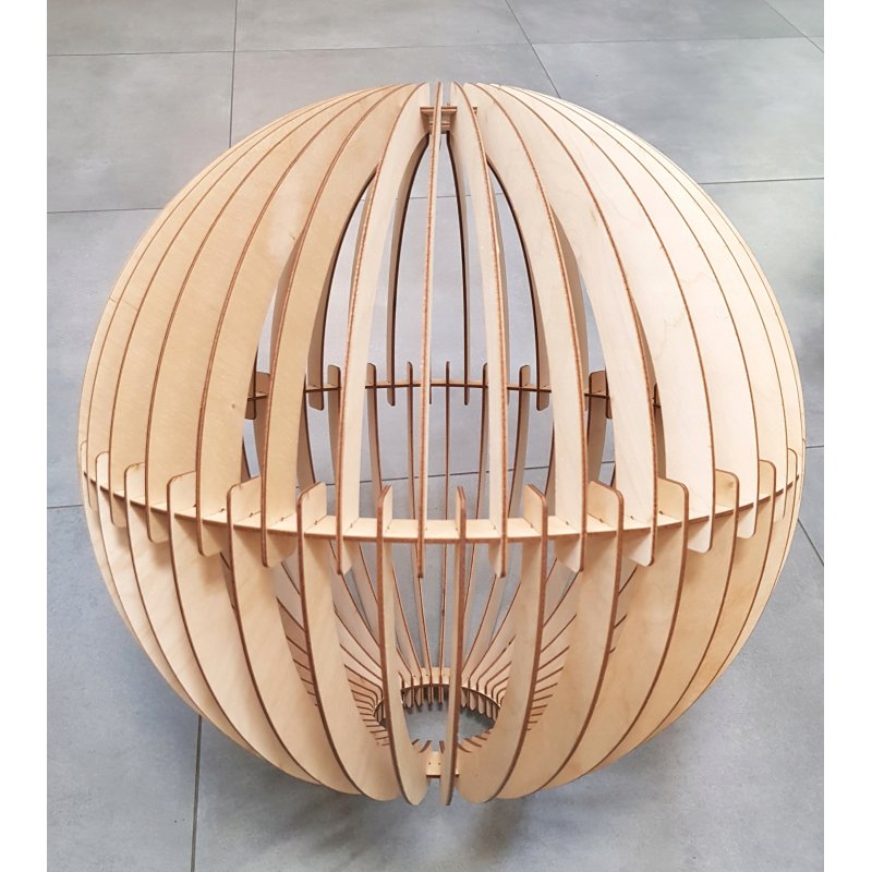 Klosz DREWNIANY do lamp na E27 Loft XXL kula 50cm drewno