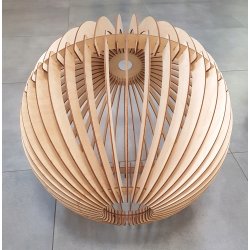 Klosz DREWNIANY do lamp na E27 Loft XXL kula 50cm drewno