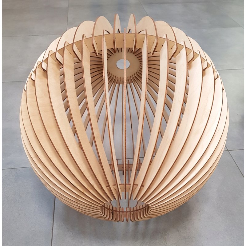 Klosz DREWNIANY do lamp na E27 Loft XXL kula 50cm drewno