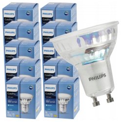10x Żarówka LED PHILIPS 4.9W Corepro LED spot 550lm GU10 4000 K neutralna