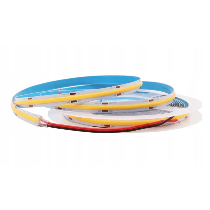 TAŚMA LED COB 12V 480diod/mb PRO 10w/m neon KOLOR ŻÓŁTY 1m LINIA światła