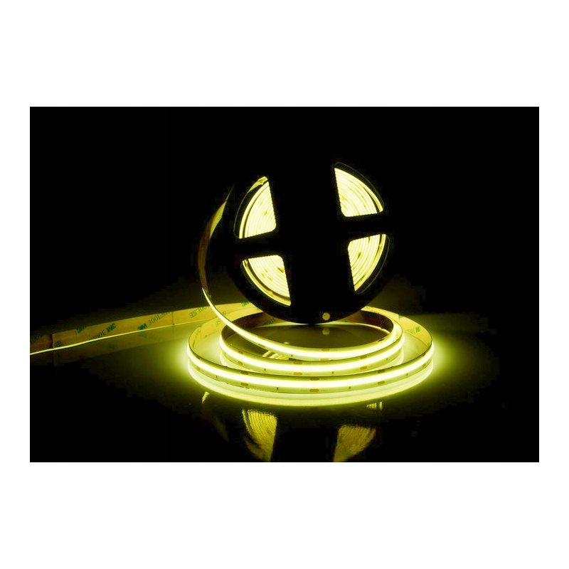 TAŚMA LED COB 12V 480diod/mb PRO 10w/m neon KOLOR ŻÓŁTY 1m LINIA światła