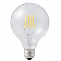Żarówka E27 filament LED 8W duża dekoracyjna G80 biała CIEPŁA BAŃKA