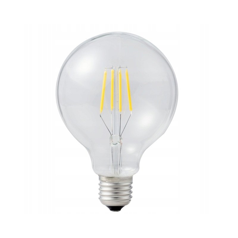 Żarówka E27 filament LED 8W duża dekoracyjna G80 biała CIEPŁA BAŃKA