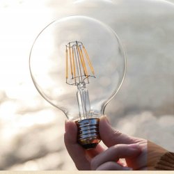 Żarówka E27 filament LED 8W duża dekoracyjna G80 biała CIEPŁA BAŃKA