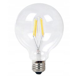 Żarówka E27 filament LED 8W duża dekoracyjna G80 biała CIEPŁA BAŃKA