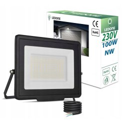 Naświetlacz halogen lampa robocza LED SLIM 100W NW Barwa NEUTRALNA sl