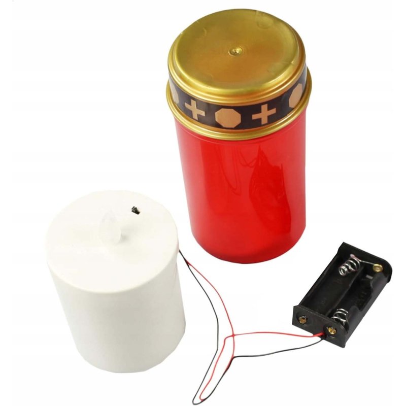 ZNICZ LED IP44 LAMPION MIGAJĄCY płomień na baterię WKŁAD do zniczy wys 10cm
