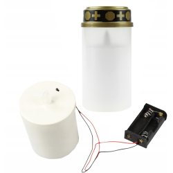 ZNICZ LED IP44 LAMPION MIGAJĄCY płomień na baterię WKŁAD do zniczy 12,5cm