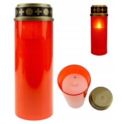 ZNICZ LED IP44 LAMPION MIGAJĄCY płomień na baterię WKŁAD do zniczy wys 21cm