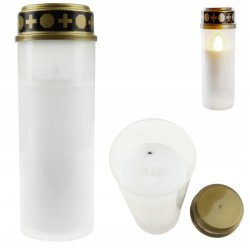 ZNICZ LED IP44 LAMPION MIGAJĄCY płomień na baterię WKŁAD do zniczy wys 21cm