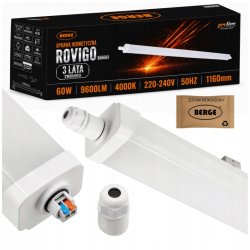 Lampa Sufitowa LED Do Garażu IP65 60W 120cm 9600lm 4000K Oprawa Hermetyczna