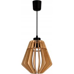 Klosz DREWNIANY do lamp na E27 LOFT diament drewno